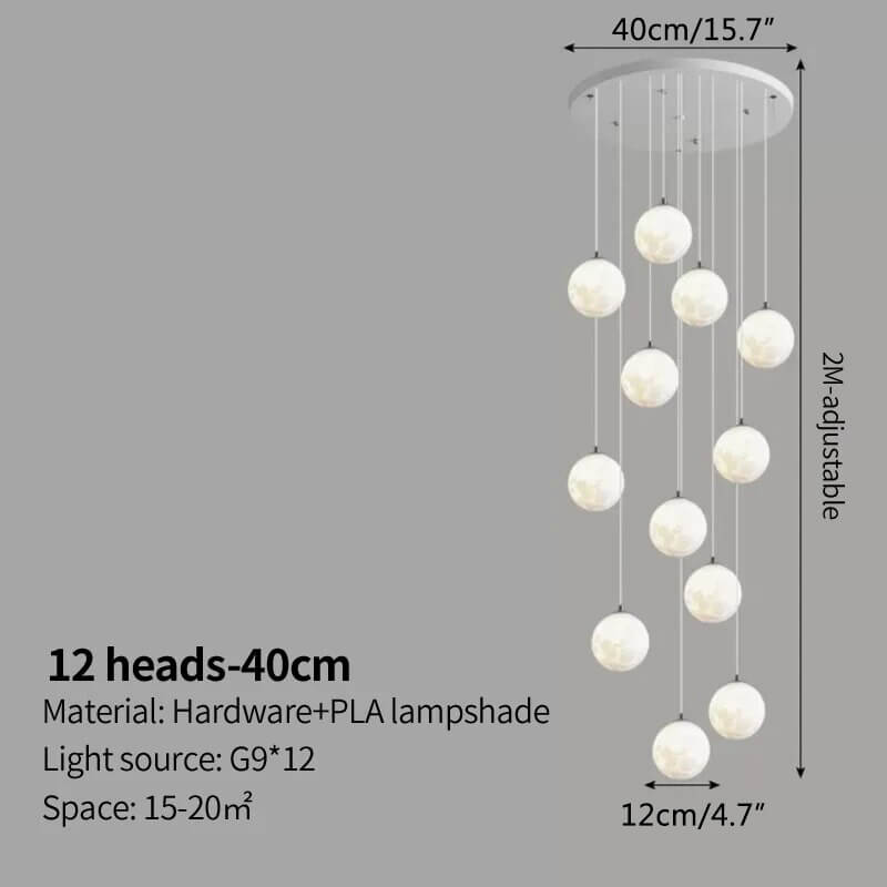 Modern Attic 3D Moon Celestial Chandelier