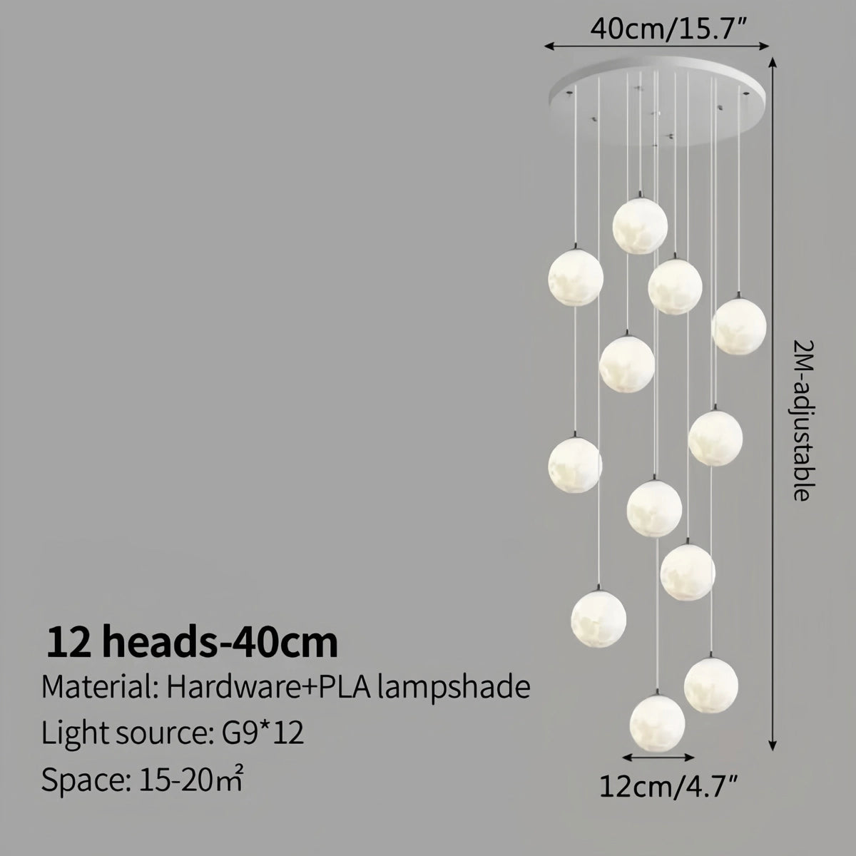 Antizer Modern Attic 3D Moon Celestial Chandelier