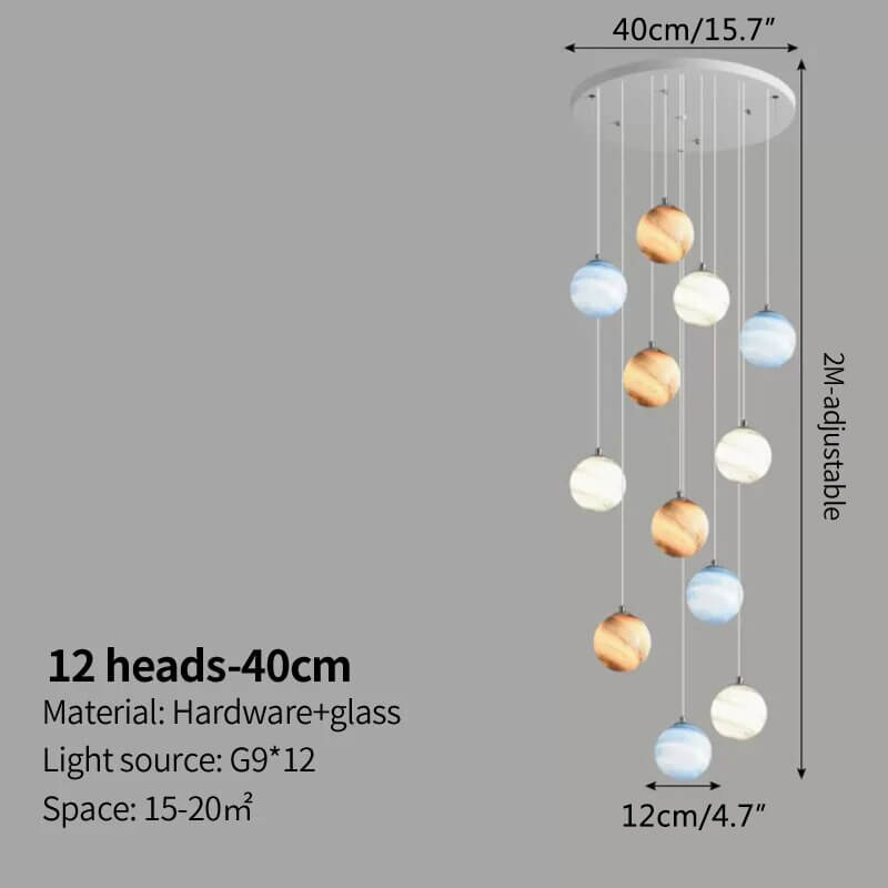 Modern Attic 3D Moon Celestial Chandelier