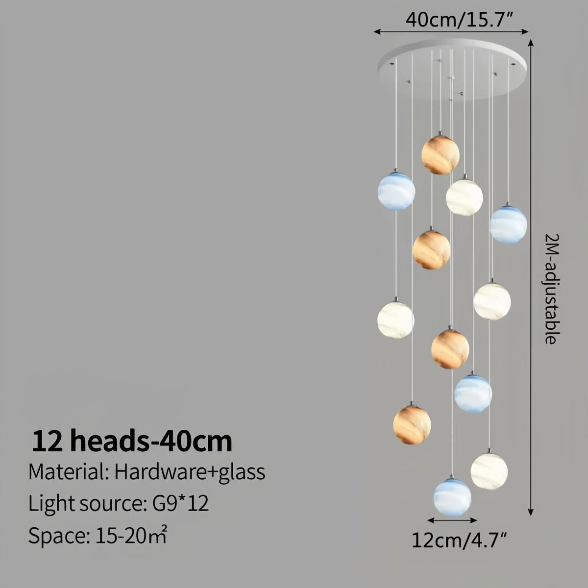 Antizer Modern Attic 3D Moon Celestial Chandelier