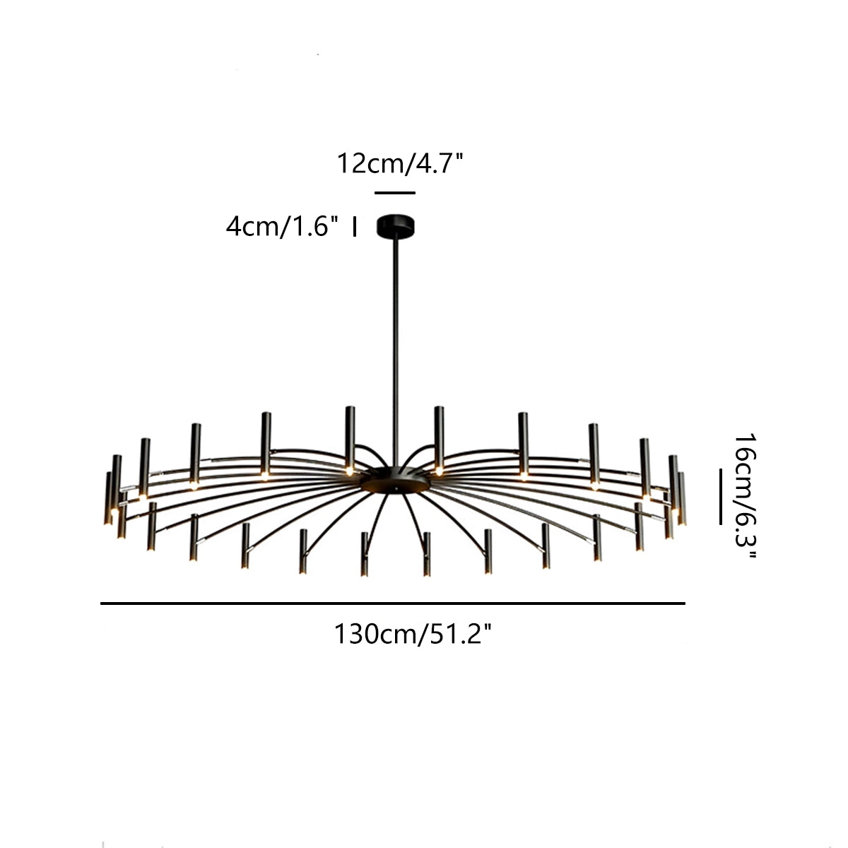 Antizer Modern Adjustable Candelabra Chandelier for Living Room