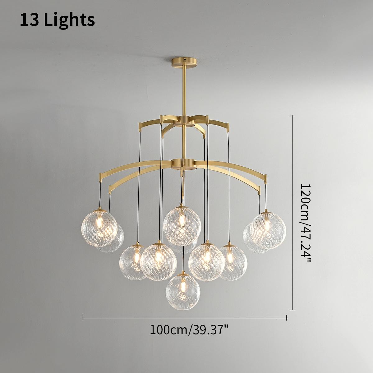 Antizer Modern Luxury Copper Glass Ball Chandelier