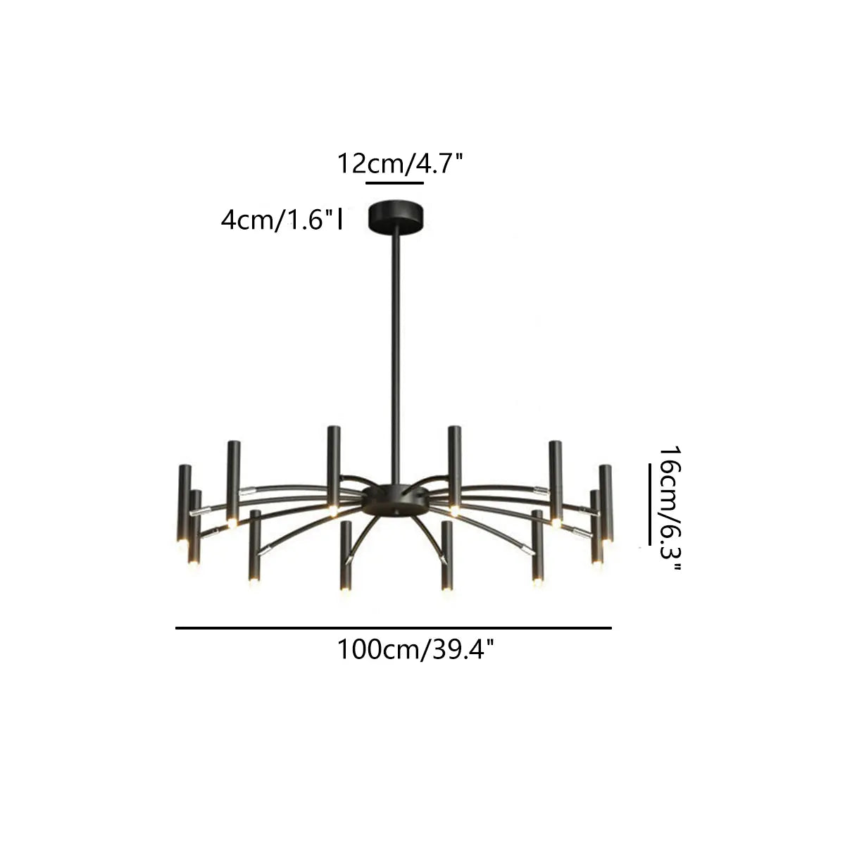 Antizer Modern Adjustable Candelabra Chandelier for Living Room
