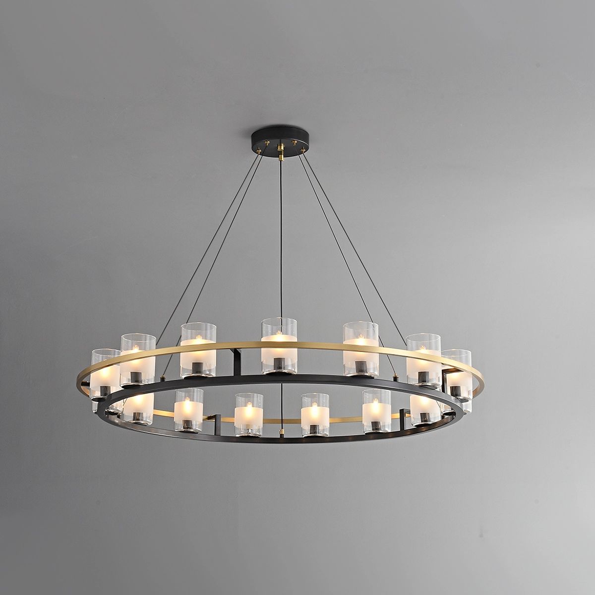 Antizer Nordic Art Simulation Candle Glass Chandelier
