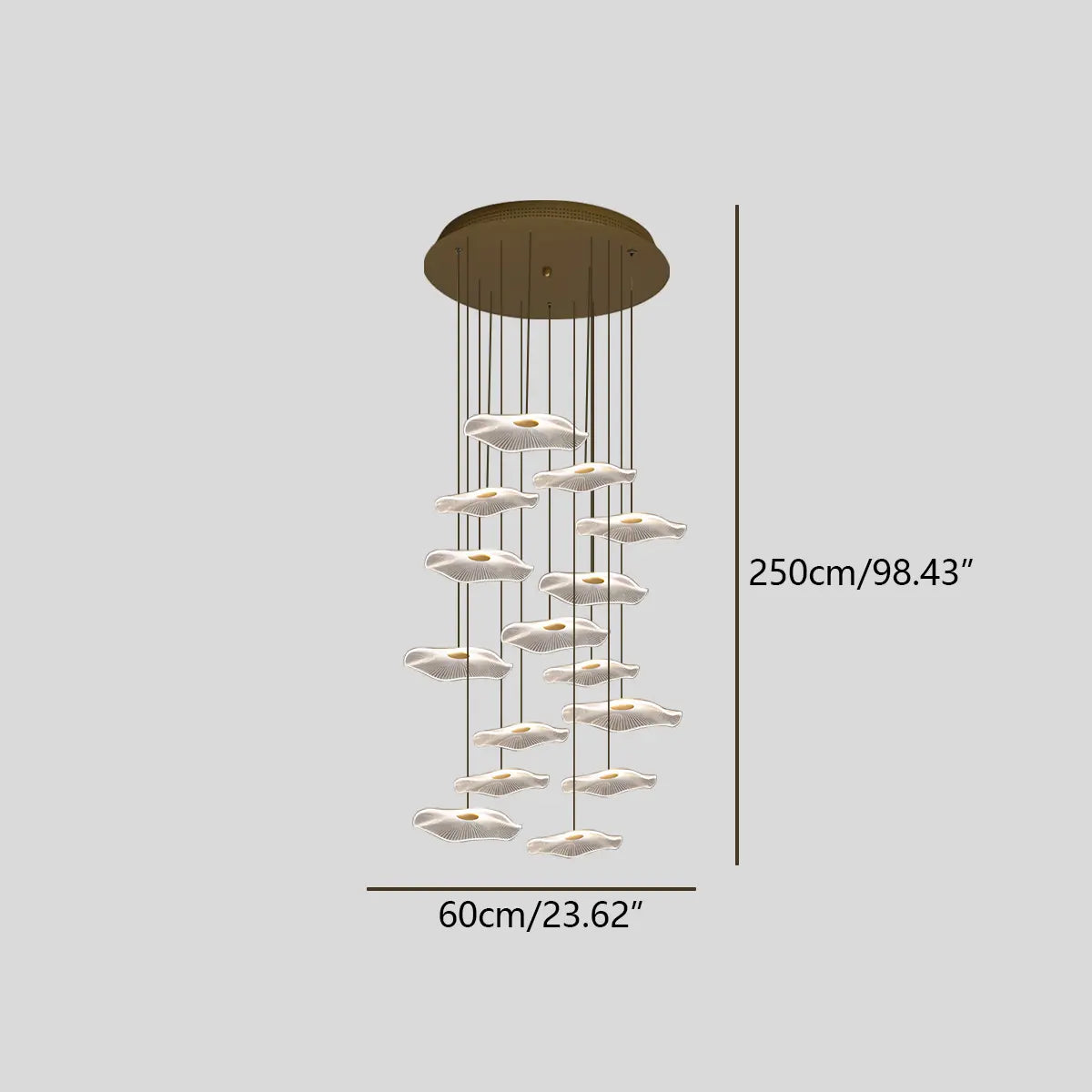 Antizer Rotasu Lotus Leaf Staircase Chandelier
