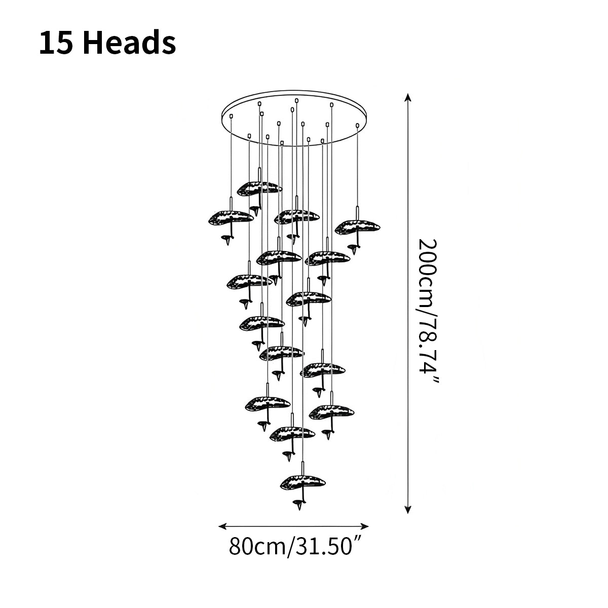 Antizer Orlia Brass Lotus Leaf Chandelier