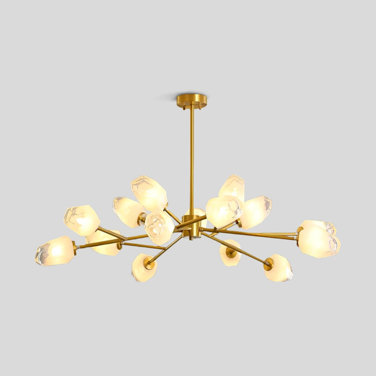 Antizer Crystal Bud Copper Chandelier for Living Room
