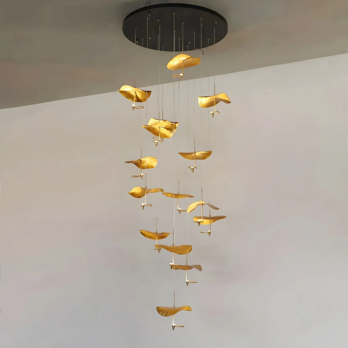 Antizer Orlia Brass Lotus Leaf Chandelier