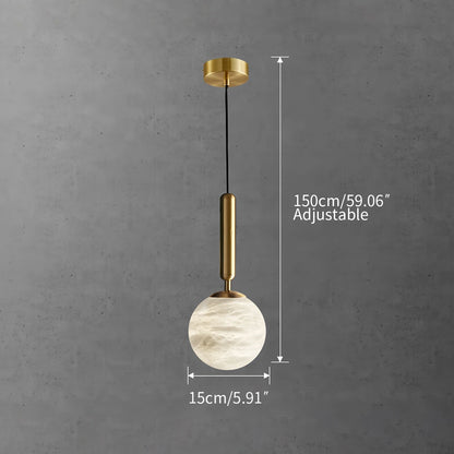 Antizer Modern Globe Marble Pendant Light for Bedroom