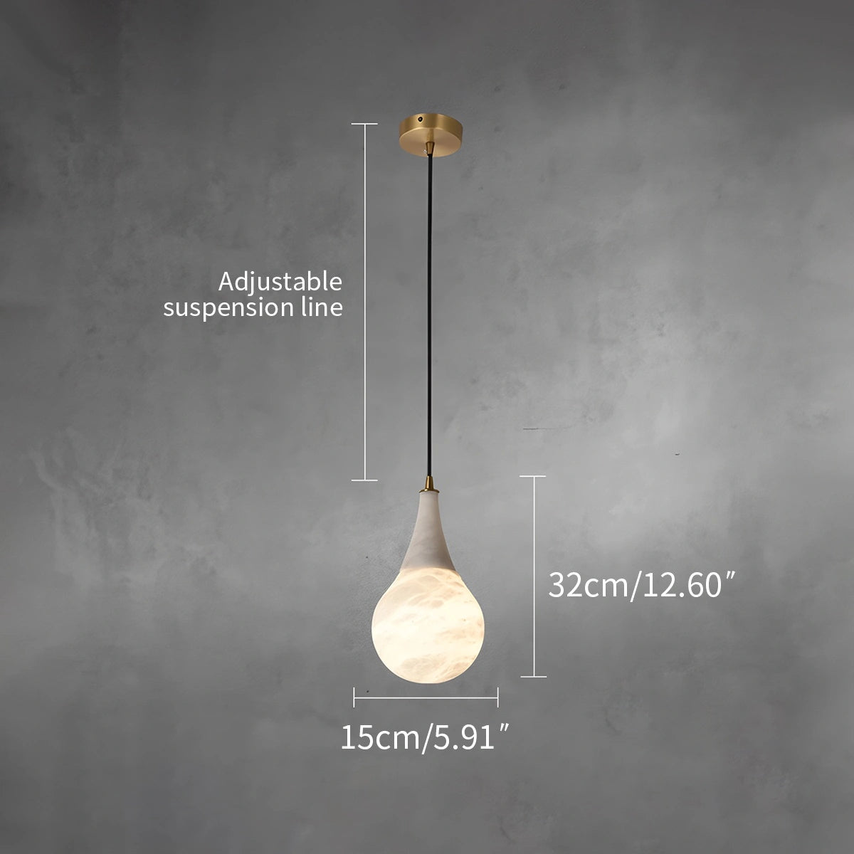 Antizer Creative Waterdrop Spanish Alabaster Pendant Light