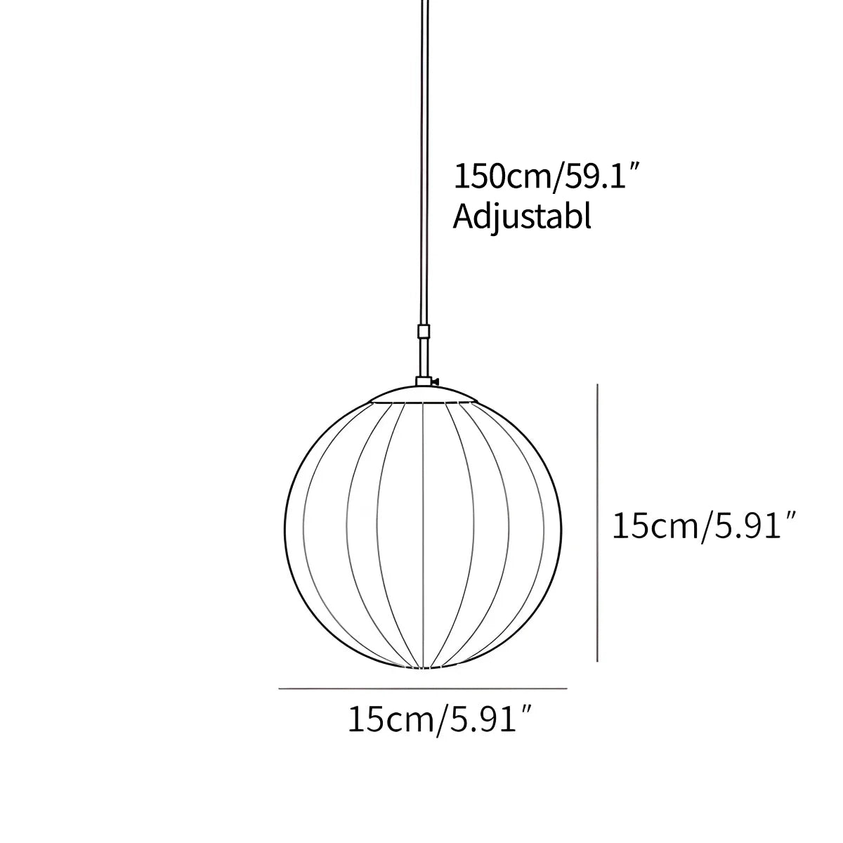 globe pendant light size