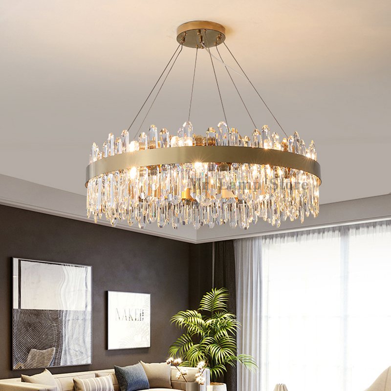 Round Oval Crystal Chandelier