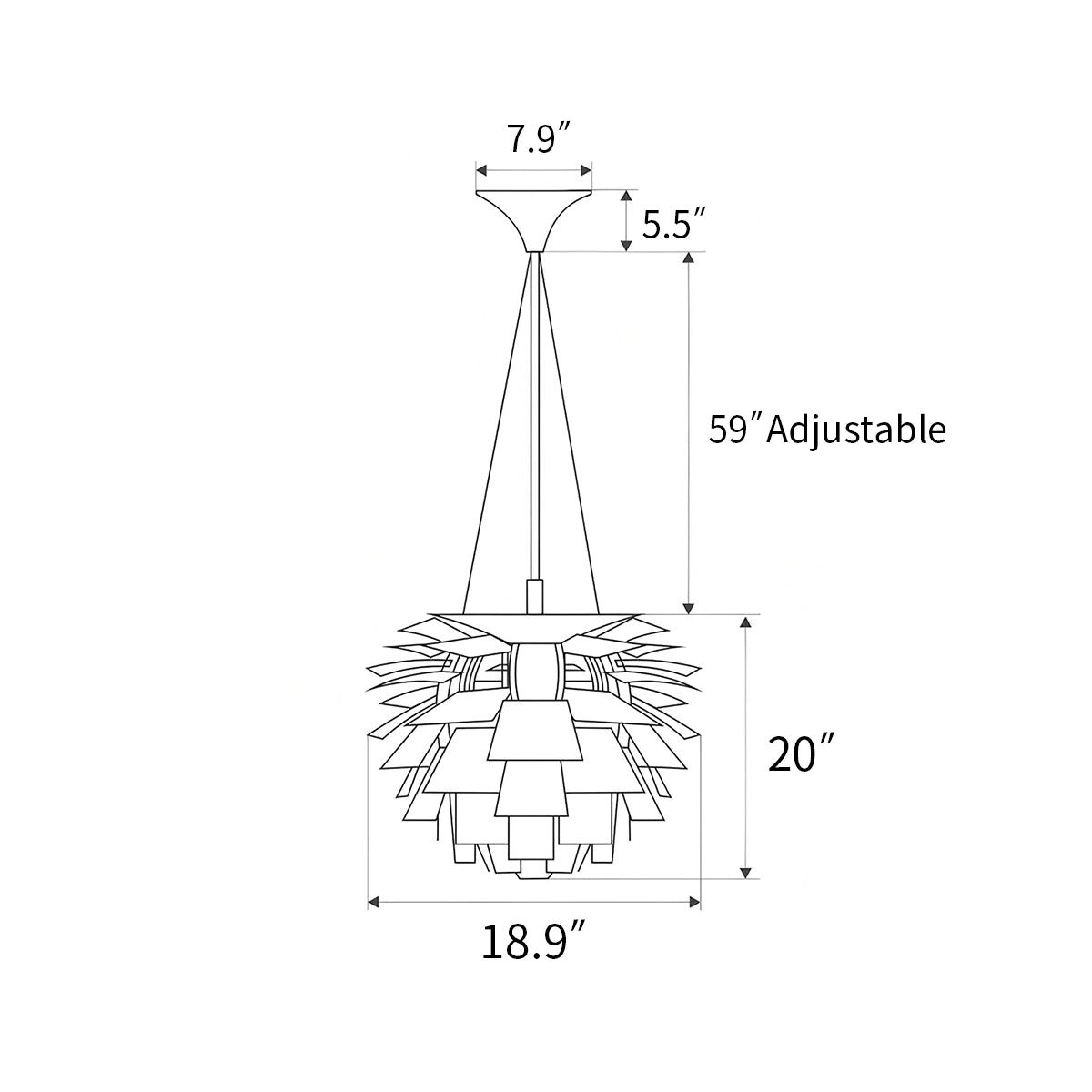 Antizer Modern Art Deco Layered Pendant Lamp