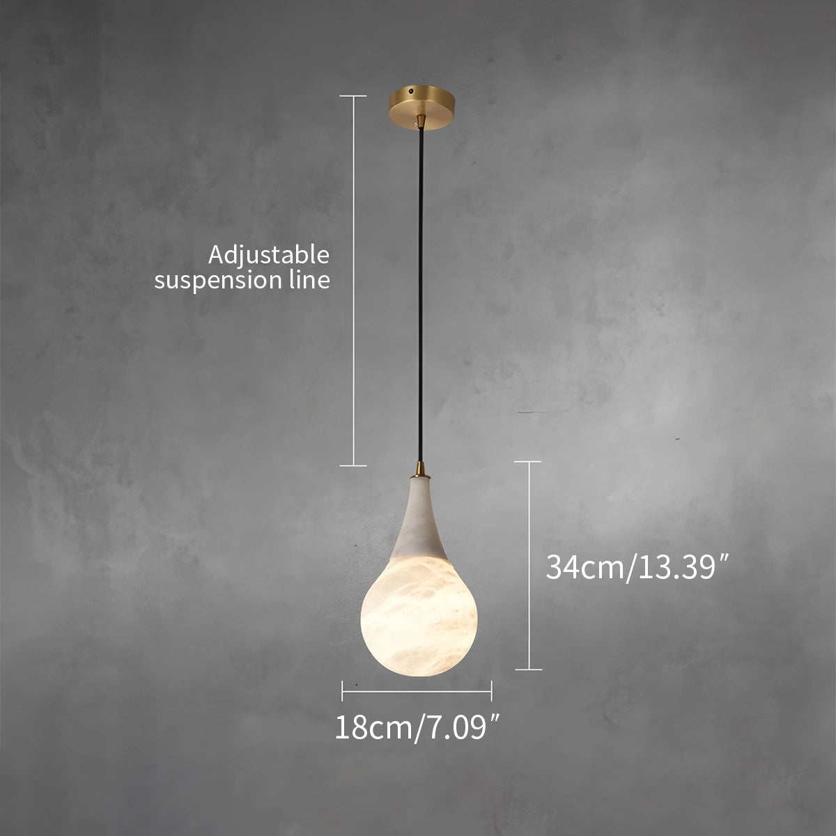 Antizer Creative Waterdrop Spanish Alabaster Pendant Light