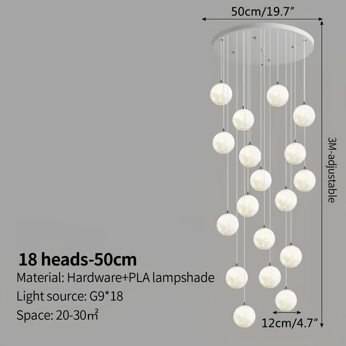 Antizer Modern Attic 3D Moon Celestial Chandelier
