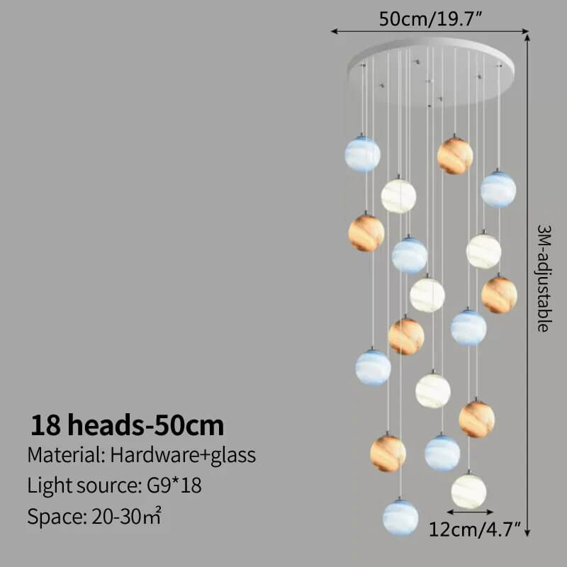 Modern Attic 3D Moon Celestial Chandelier