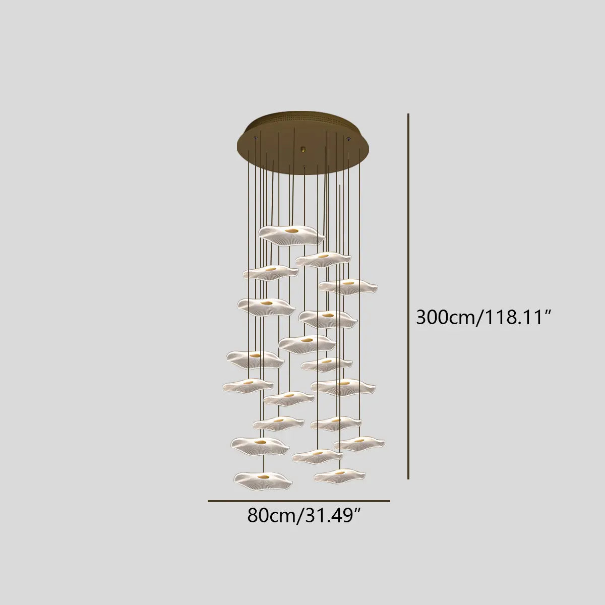 Antizer Rotasu Lotus Leaf Staircase Chandelier
