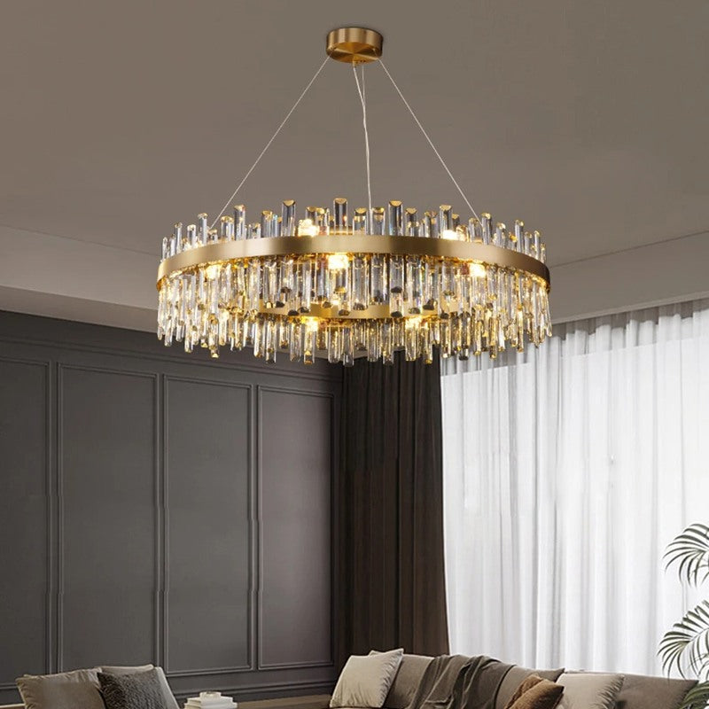 Round Oval Crystal Chandelier