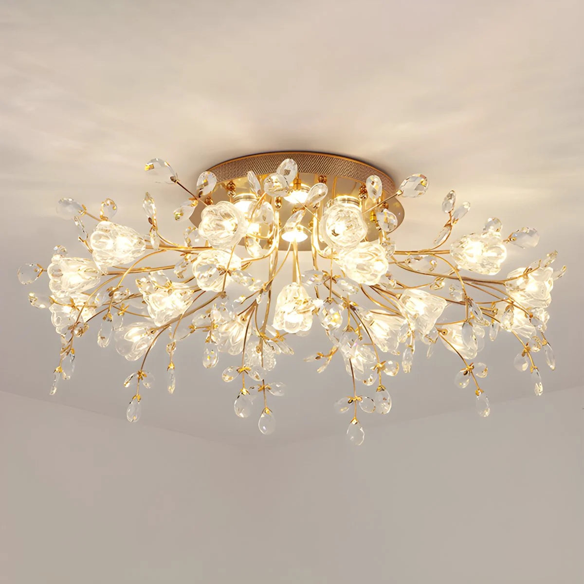 Antizer Lily Art Deco Flower Ceiling Light for Bedroom