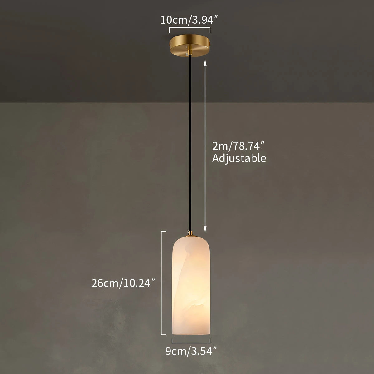 Antizer Modern All Copper Spanish Alabaster Pendant Light
