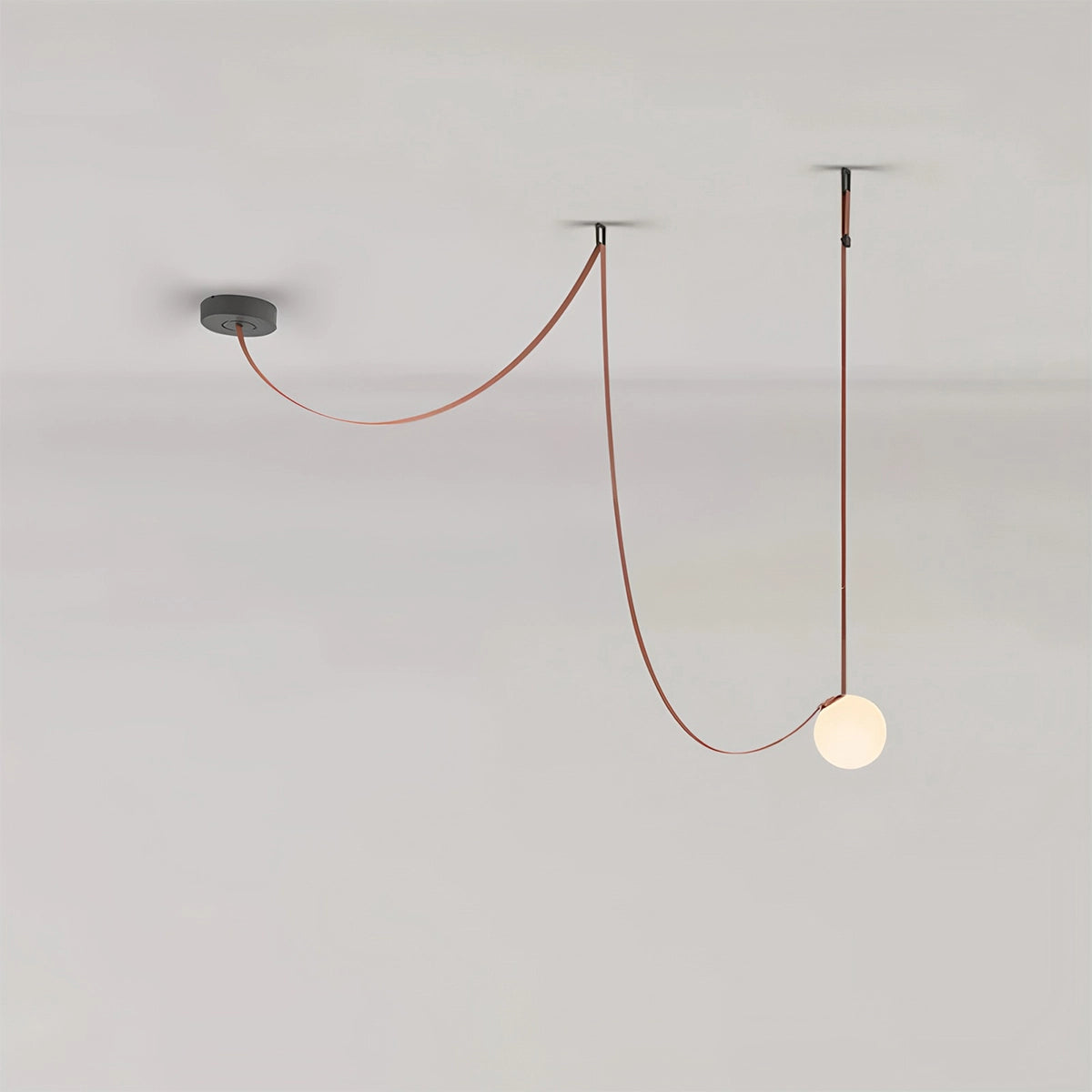 Antizer Modern Leather Strap Globe Pendant Light