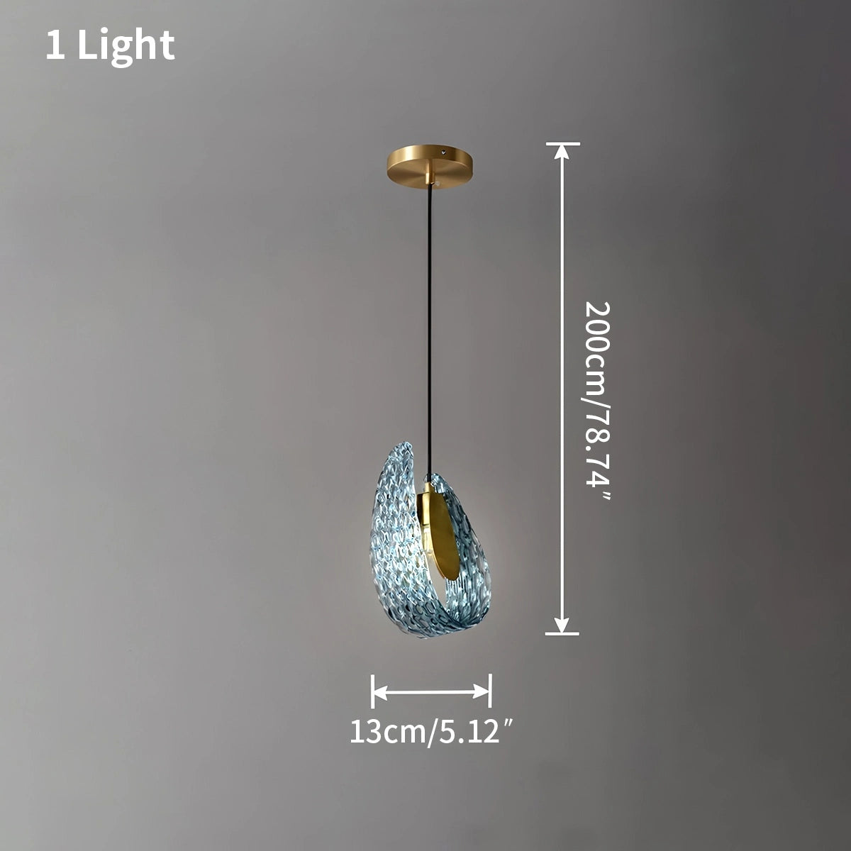 Antizer Peacock Blue Art Glass Chandelier for Dining Room