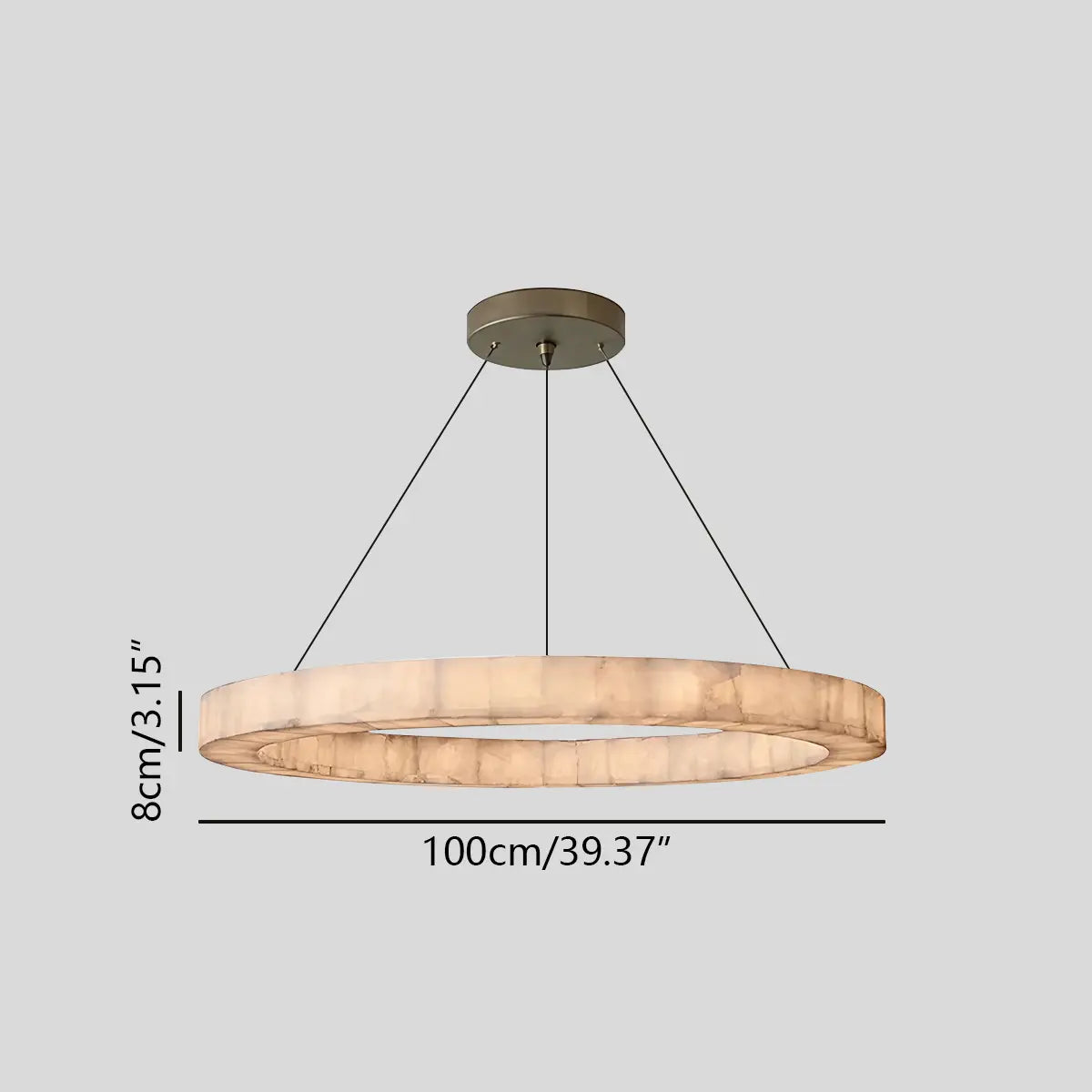 Antizer Teva Round Spanish Alabaster Chandelier for Living Room