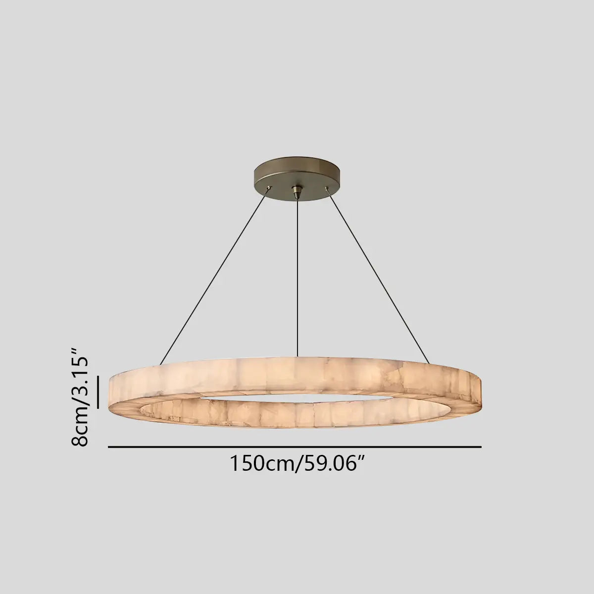 Antizer Teva Round Spanish Alabaster Chandelier for Living Room