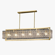 Textured Glass Linear Chandelier