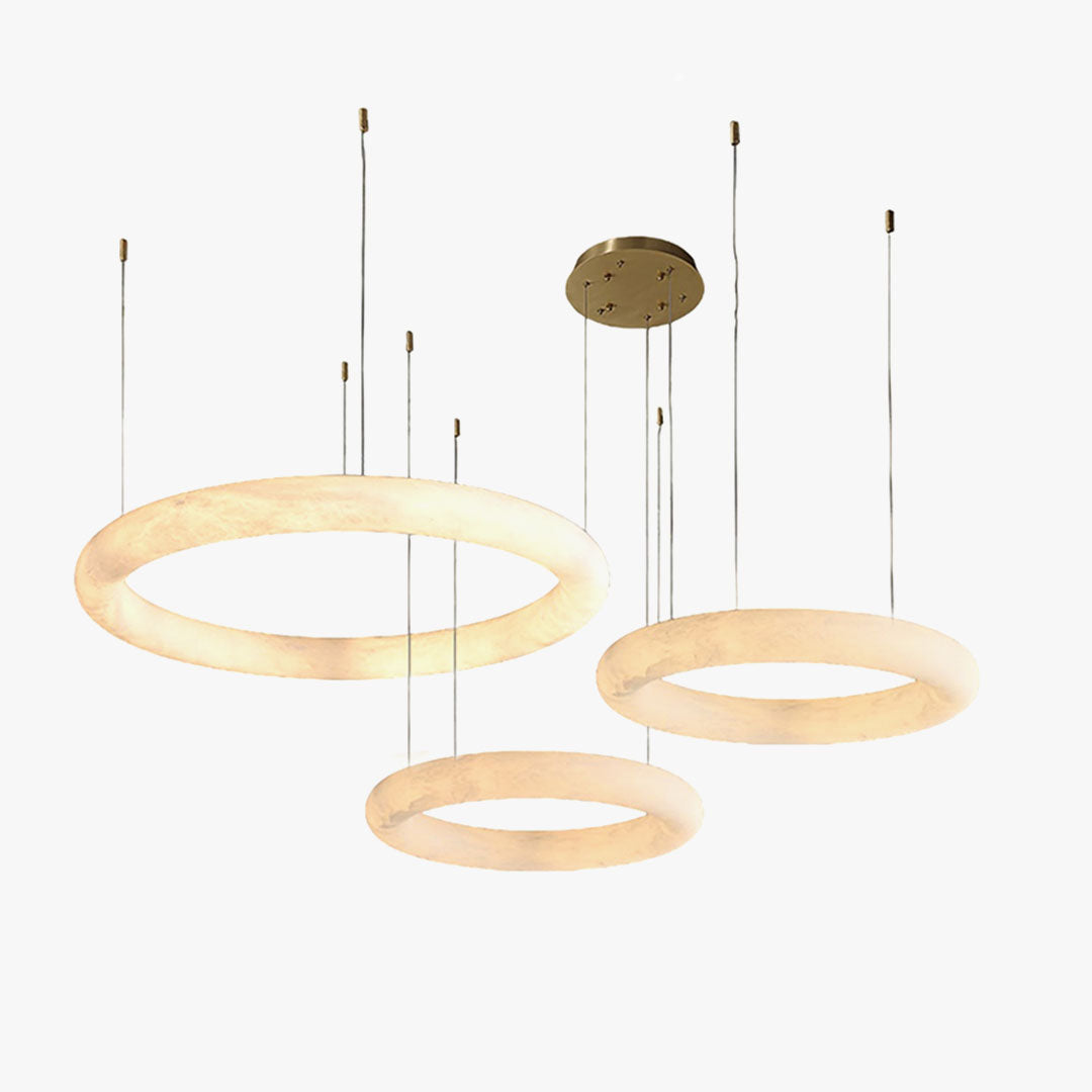 Antizer Modern Alabaster Circle LED Chandelier