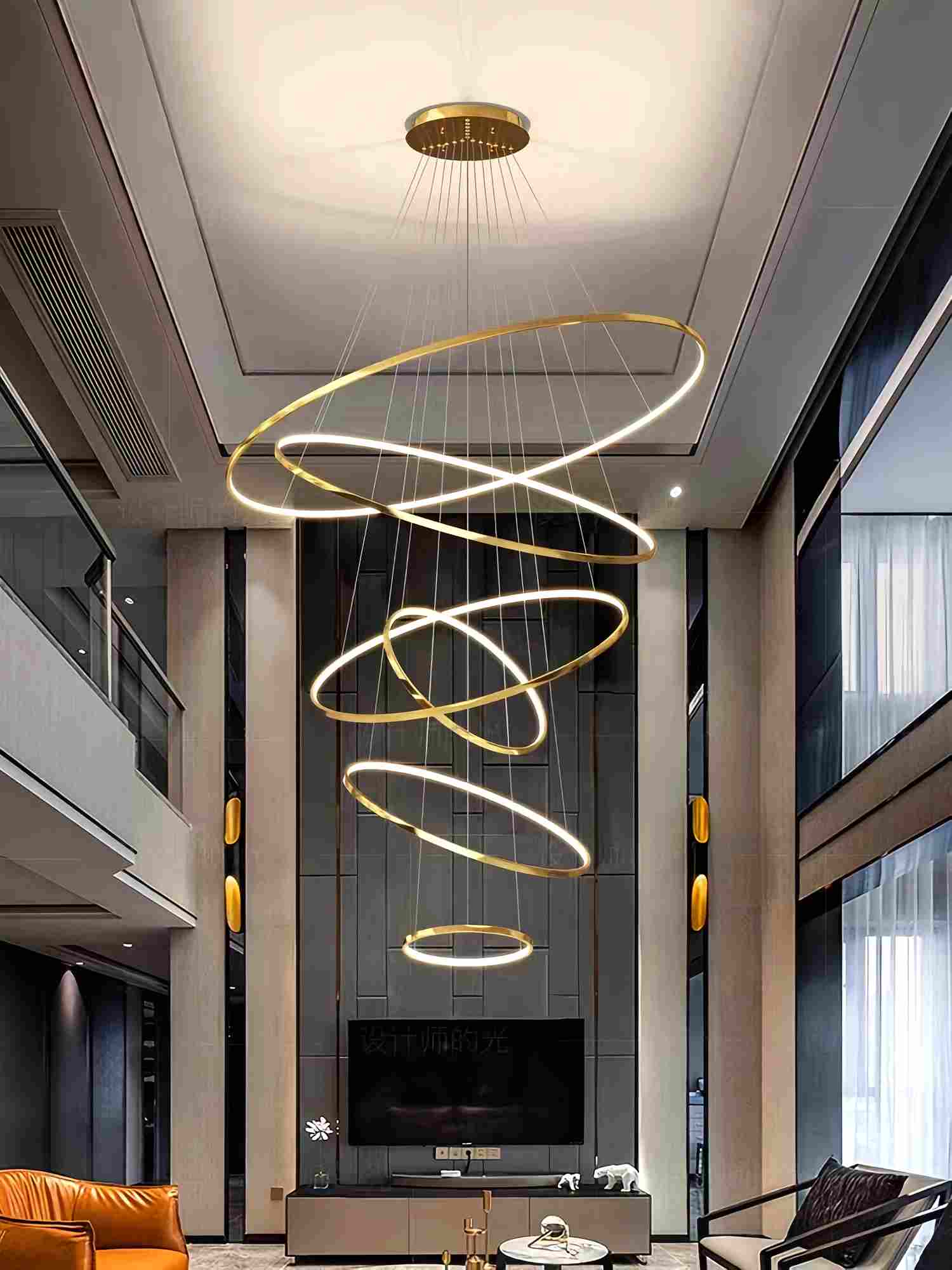 Large Tiered Ring Foyer Chandelier