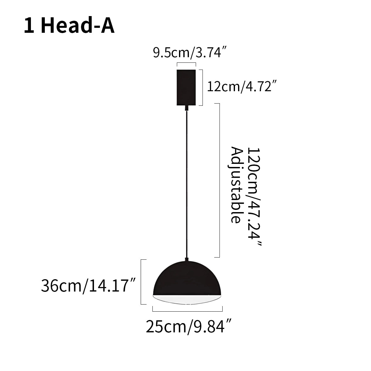 Antizer Nordic Minimalist Black Semi-Circular Pendant Light