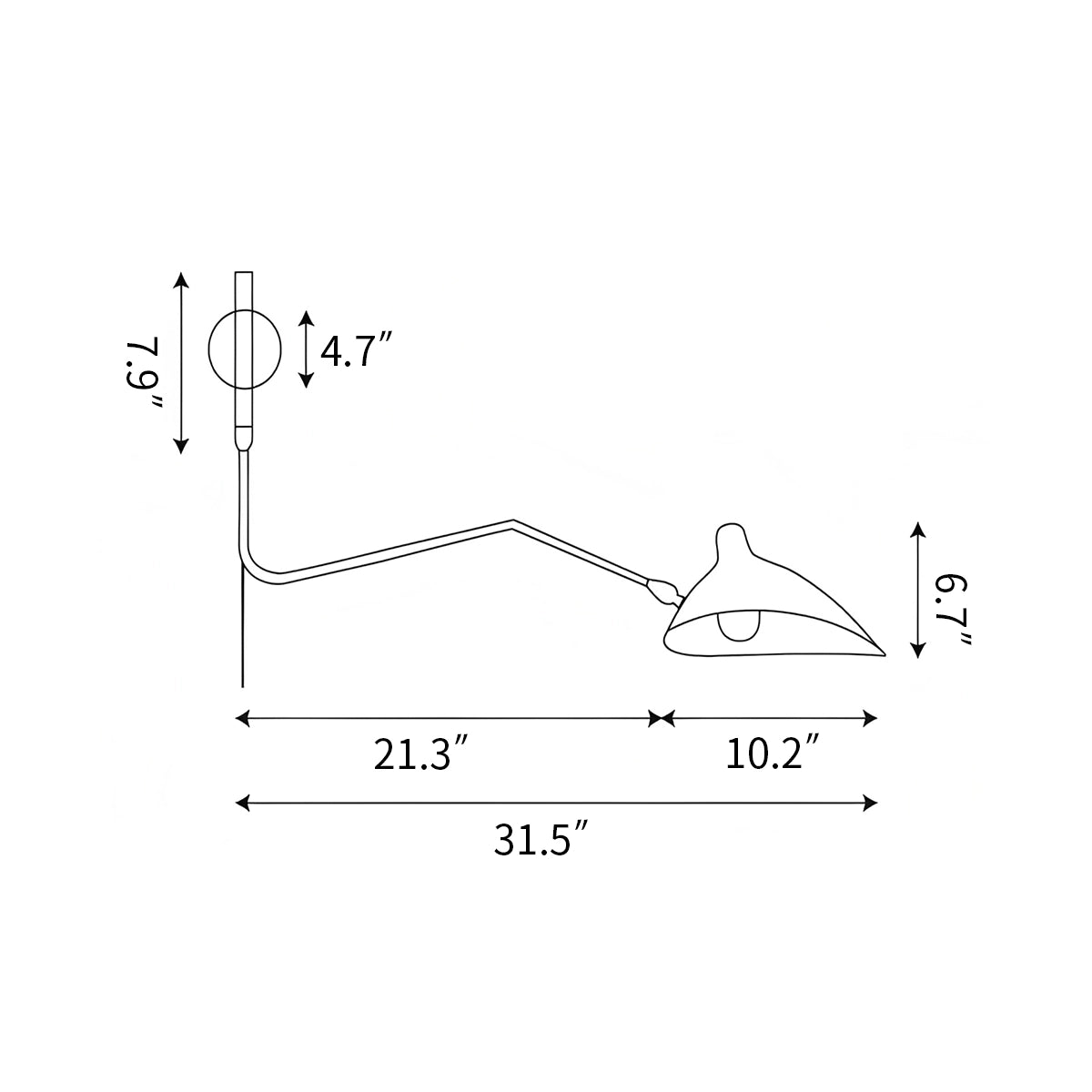 Antizer Two Arm Plug In Wall Sconce for Bedroom