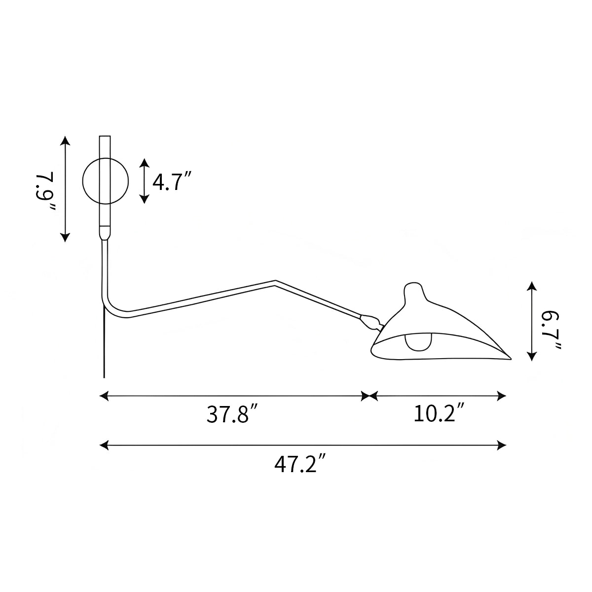 Antizer Two Arm Plug In Wall Sconce for Bedroom