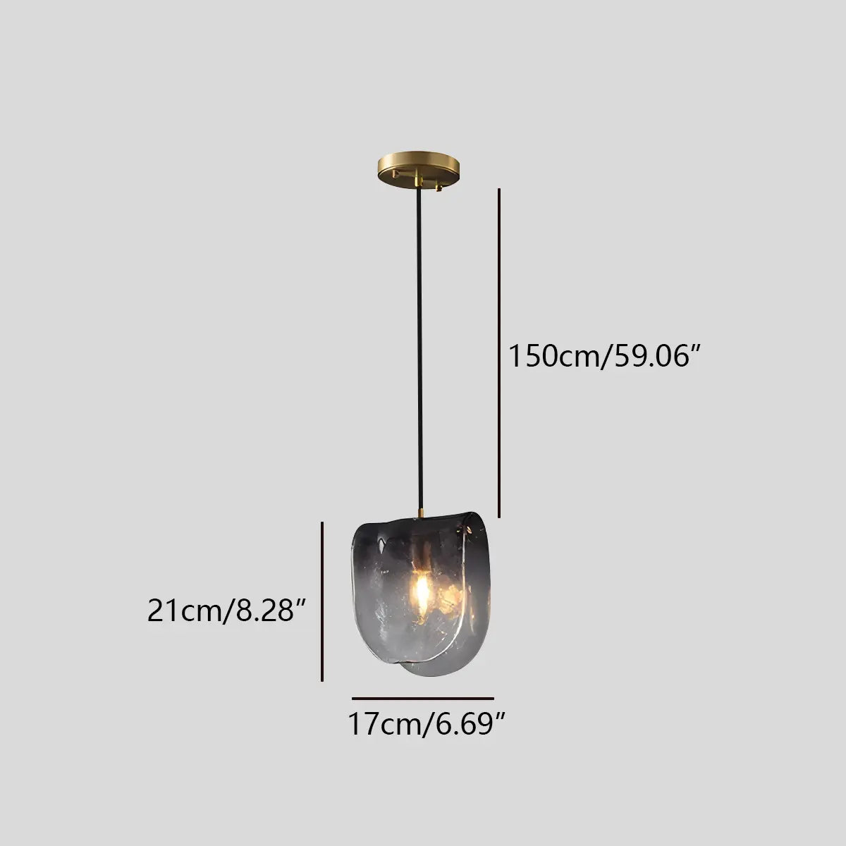 Antizer Modern Gradient Glass Pendant Light for Bedside