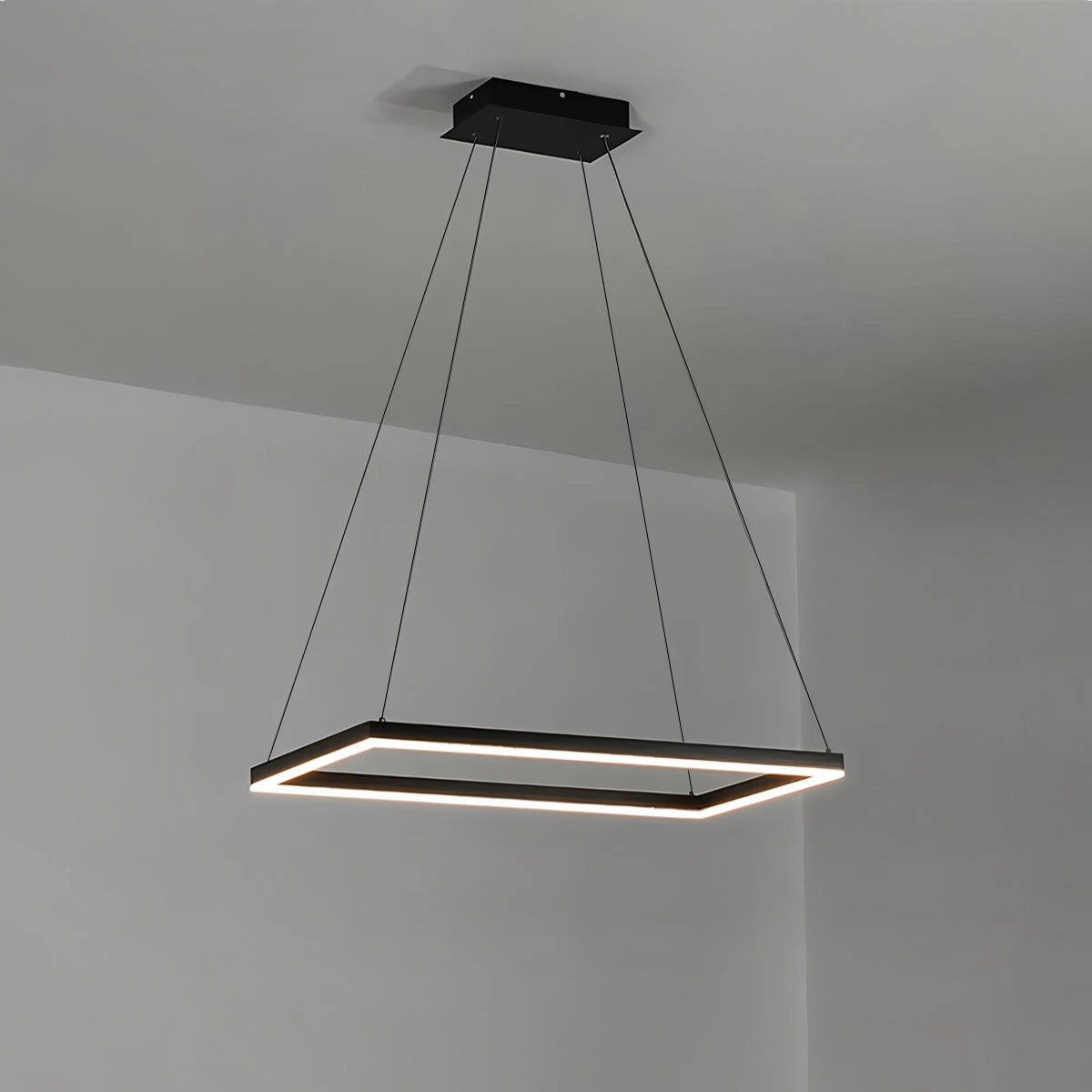 Antizer Modern Black Tiered Rectangular Chandelier