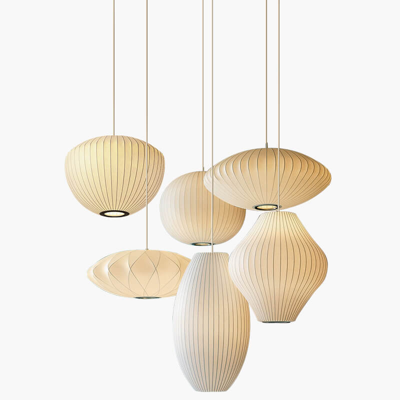 Modern LED Silk Lantern Pendant Light