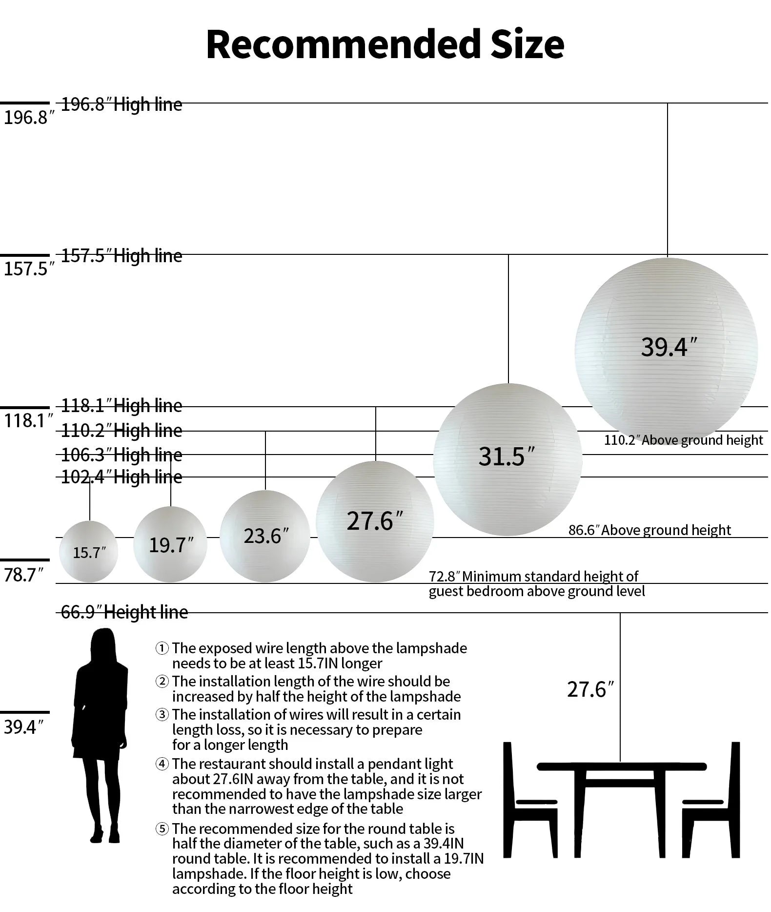 Antizer Vintage LED Silk Lantern Pendant Light