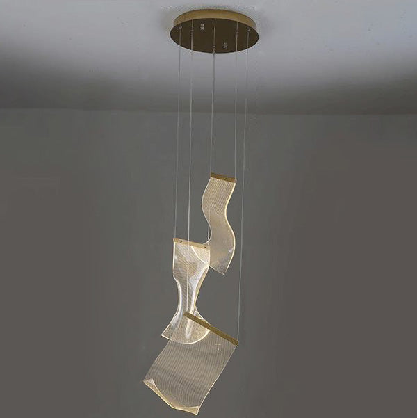Antizer Luxury Creative Ribbon Acrylic Chandelier