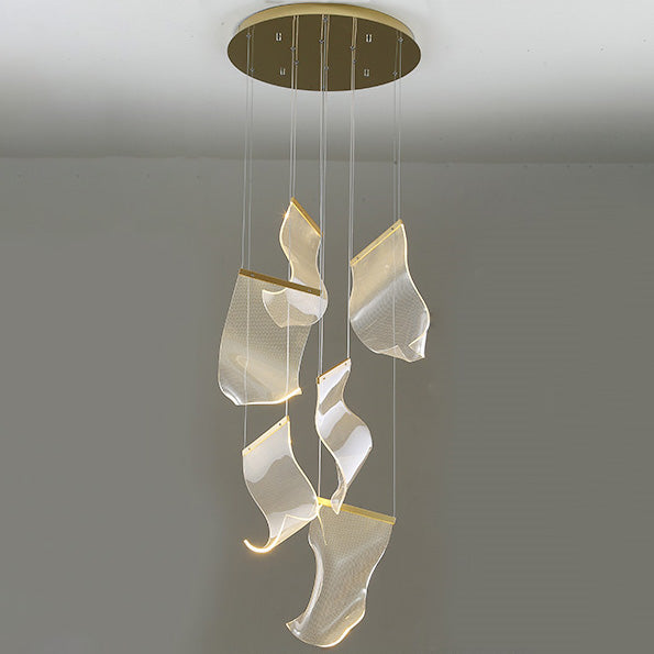 Antizer Luxury Creative Ribbon Acrylic Chandelier