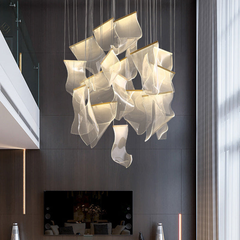 Antizer Luxury Creative Ribbon Acrylic Chandelier