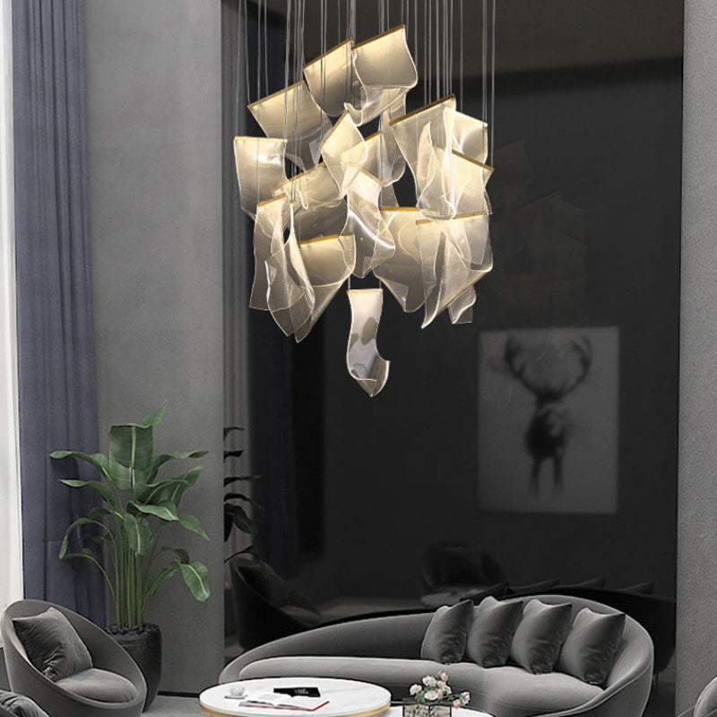 Antizer Luxury Creative Ribbon Acrylic Chandelier