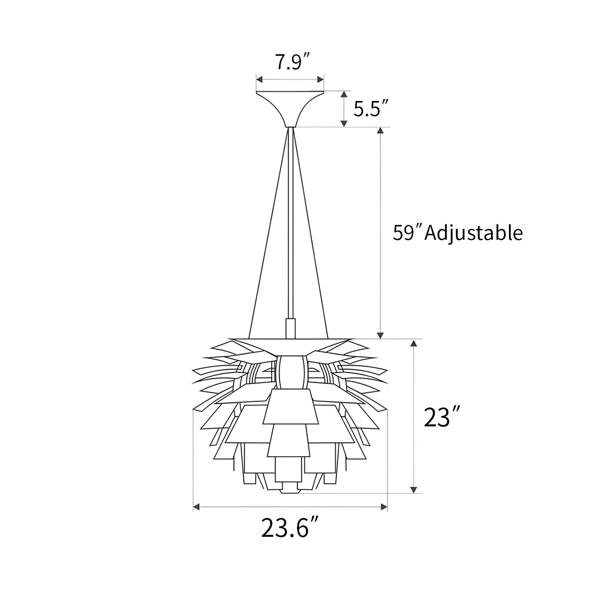 Antizer Modern Art Deco Layered Pendant Lamp