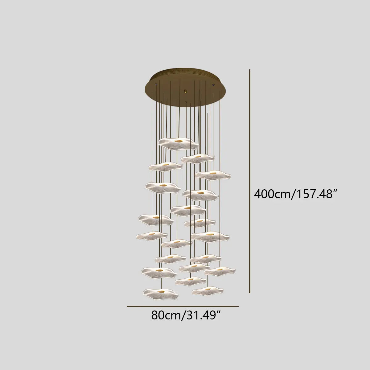 Antizer Rotasu Lotus Leaf Staircase Chandelier
