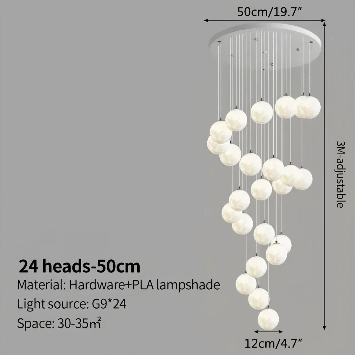 Antizer Modern Attic 3D Moon Celestial Chandelier
