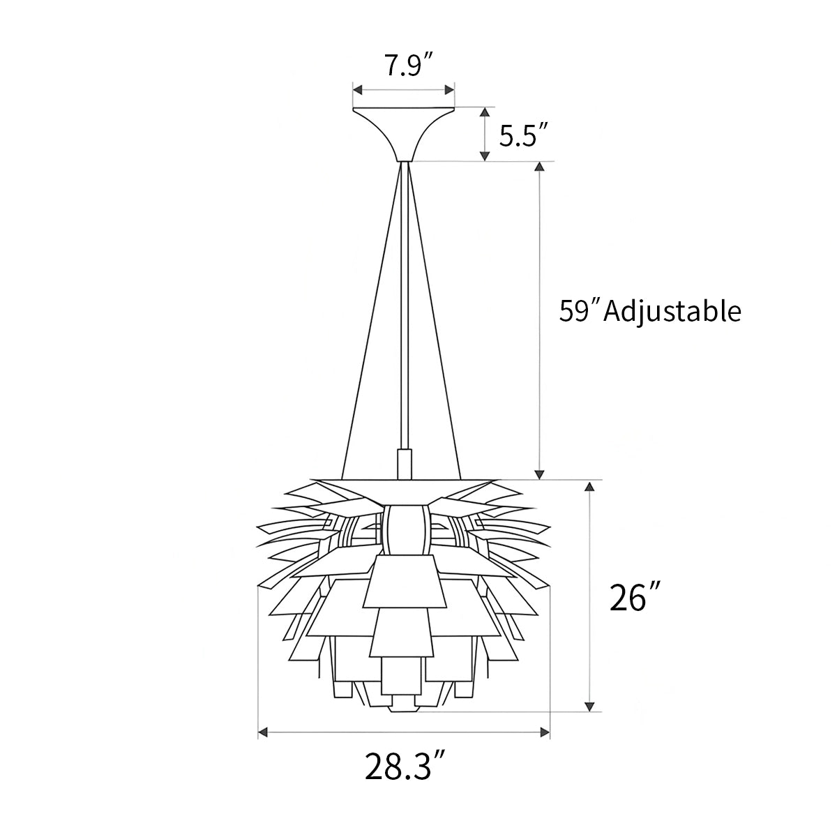 Antizer Modern Art Deco Layered Pendant Lamp