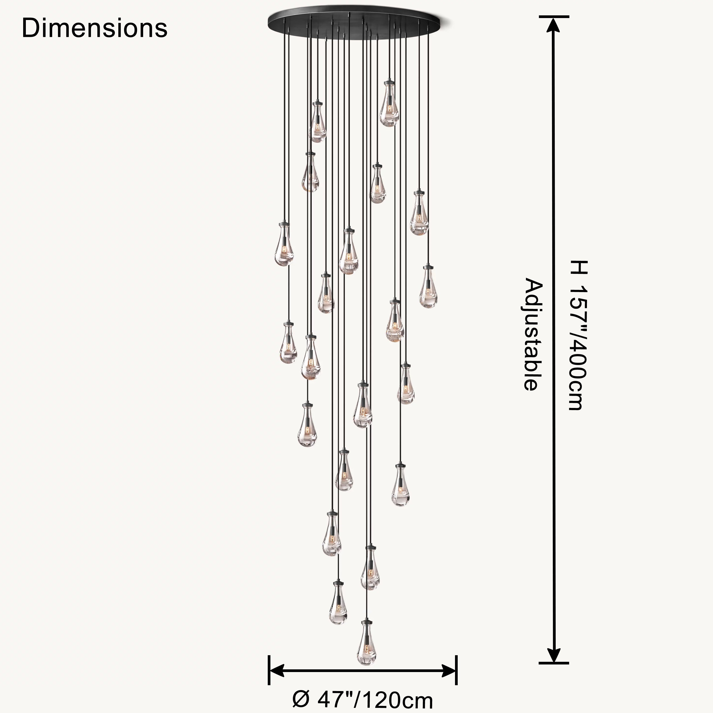 Antizer Raindrop Glass Chandelier