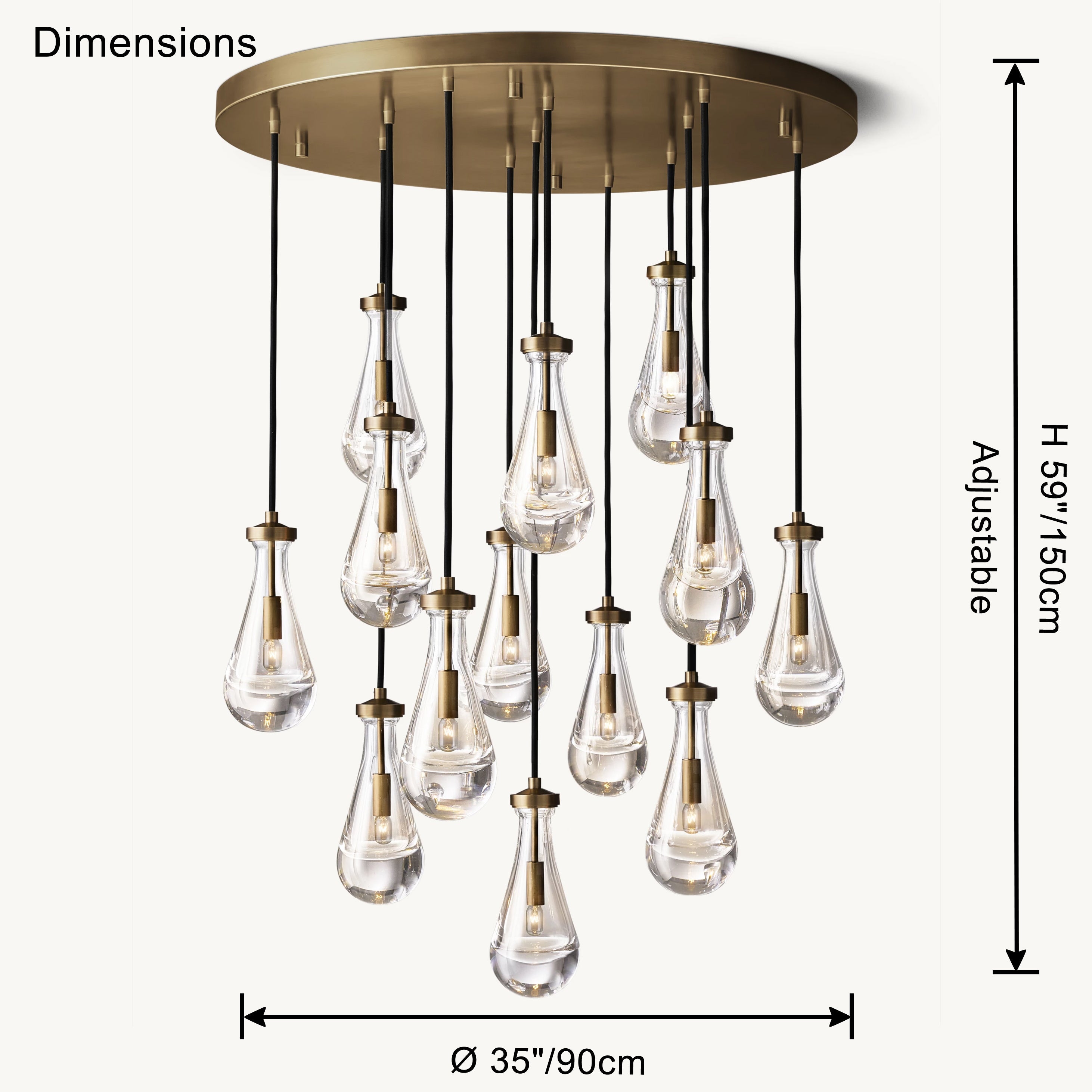 Antizer Raindrop Glass Chandelier