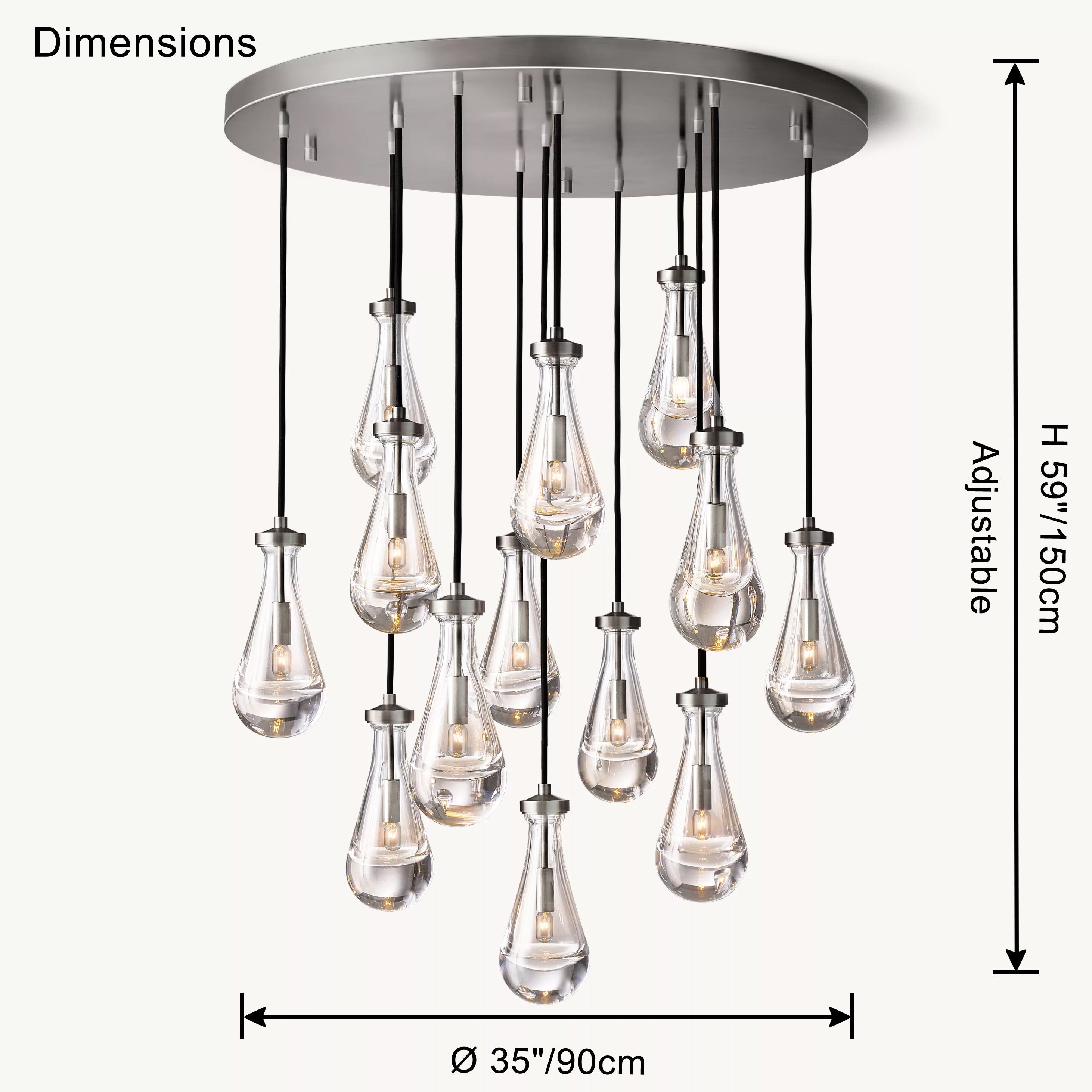 Antizer Raindrop Glass Chandelier