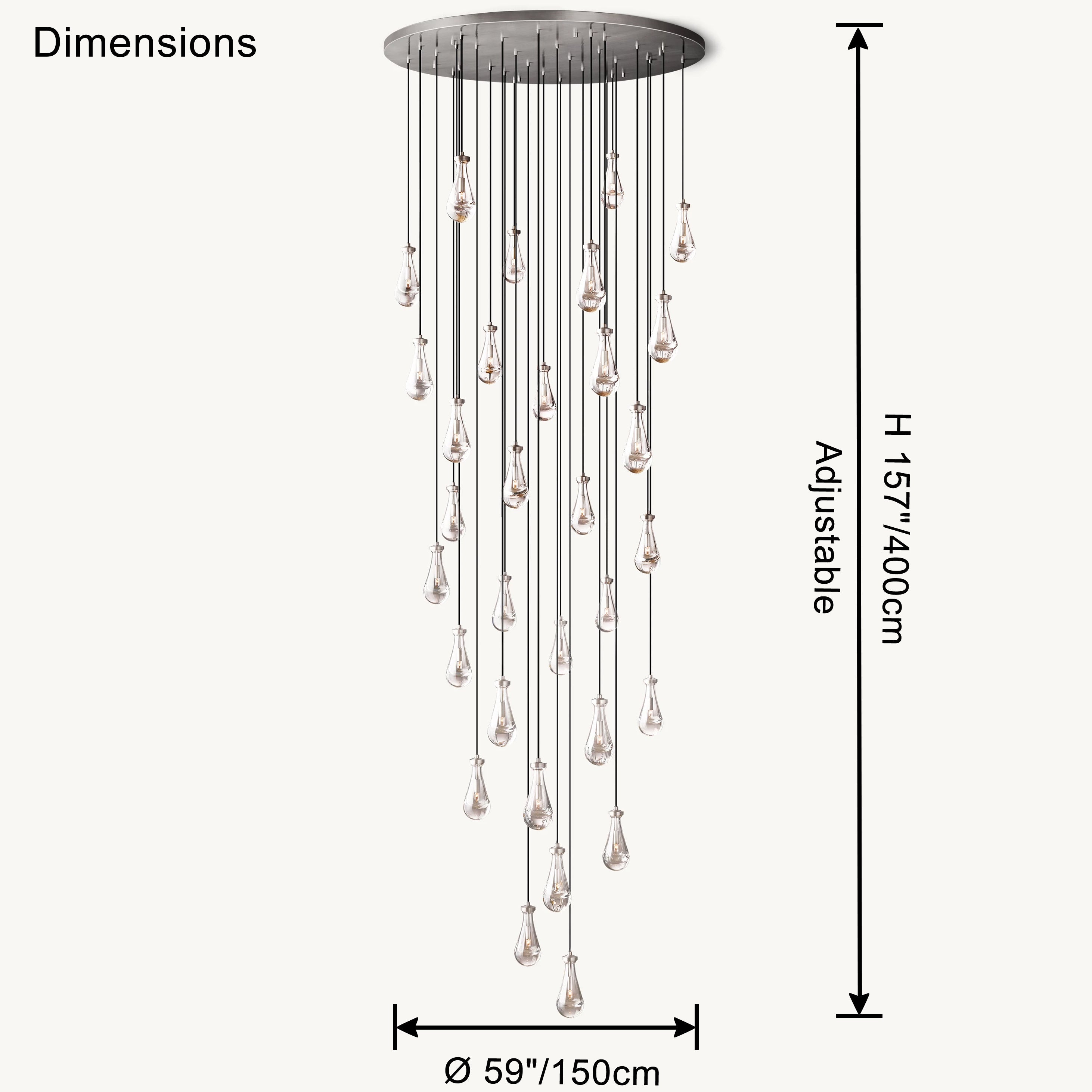 Antizer Raindrop Glass Chandelier